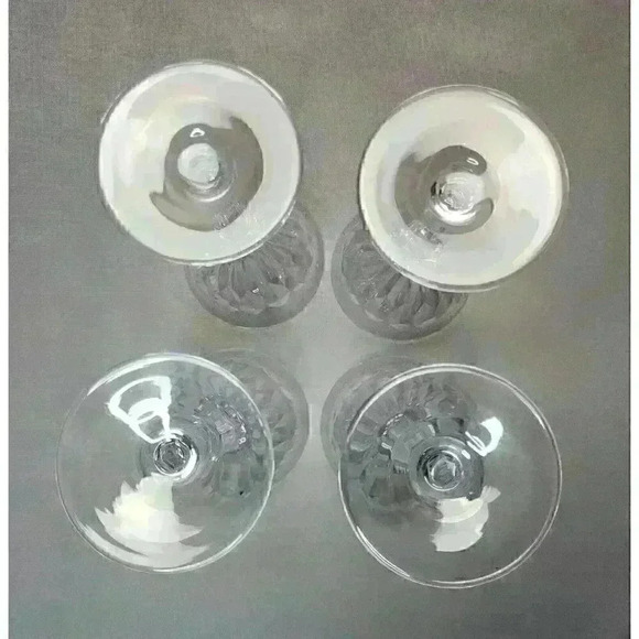 Vintage Josair Edith Crystal Large Claret Wine Glass Goblet Set 4 Glasses Signed - Picture 4 of 6